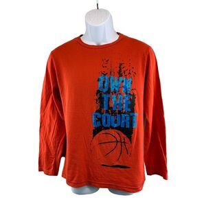 Circo Boys Long Sleeve Shirt Size XL Red Basketball Own the Court Graphic Shirt